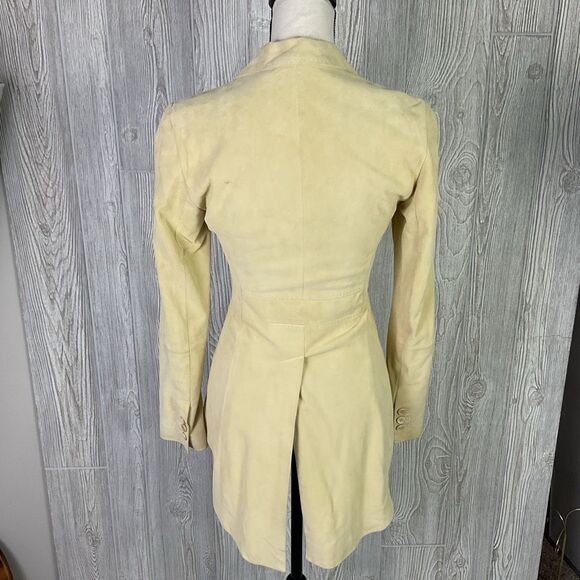 Brunello Cucinelli Vera Pelle Asymmetric Draped Leather Blazer Jacket Italian Si - Picture 4 of 14